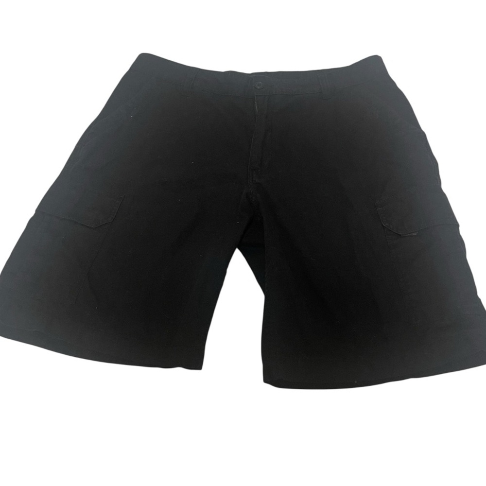 Faded Glory Cargo Shorts Black Size 36‎ Pockets Lightweight Button Comfortable